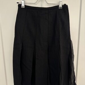 Dianne Von Furstenberg Pleated Black Skirt, Size 2